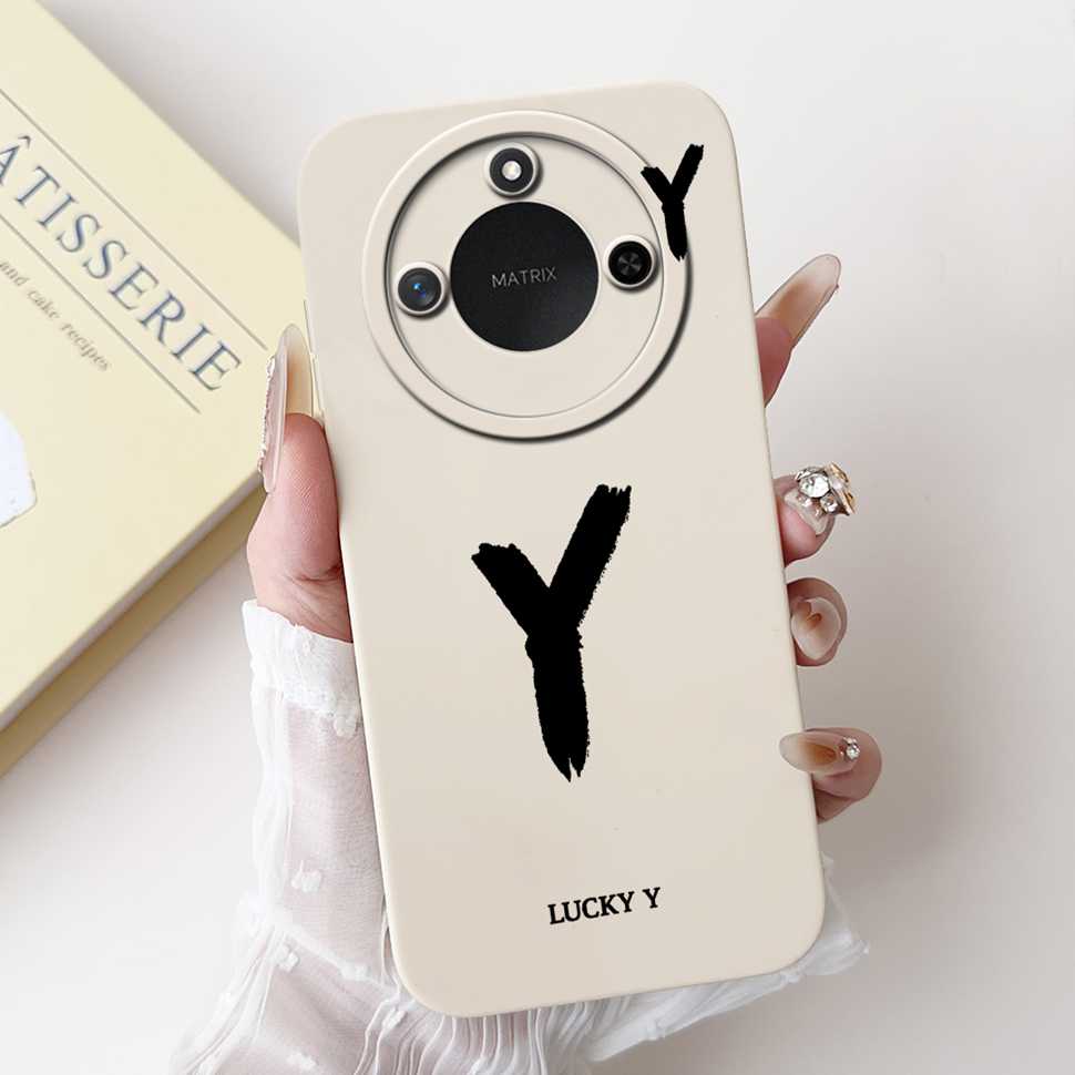 Protective Cases For Huawei Honor X60 5G 6.8"Case Fashion Style Letter A-Z Soft Silicone Cover For Honor x60 X60 BRC-AN00 Bumper
