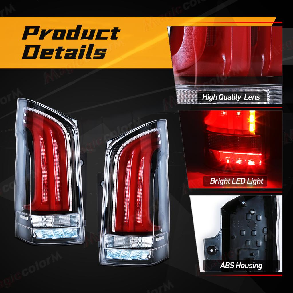 Right/Left LED Tail Lamp For Benz Vito W447 V-class V260 V220 V250 2016-2023 Rear Brake Taillights Yellow Turn Signal Light