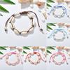 Women Hand Knitting Shell Charm Bracelet Beaded Chain Bangle Jewelry Accessory