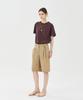 PINBLACK Belted Single-Pleat Bermuda Pants Khaki