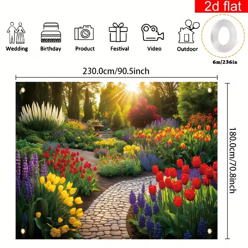 2D Красочный Сад Цветов Фон для Фотосъемки Баннер