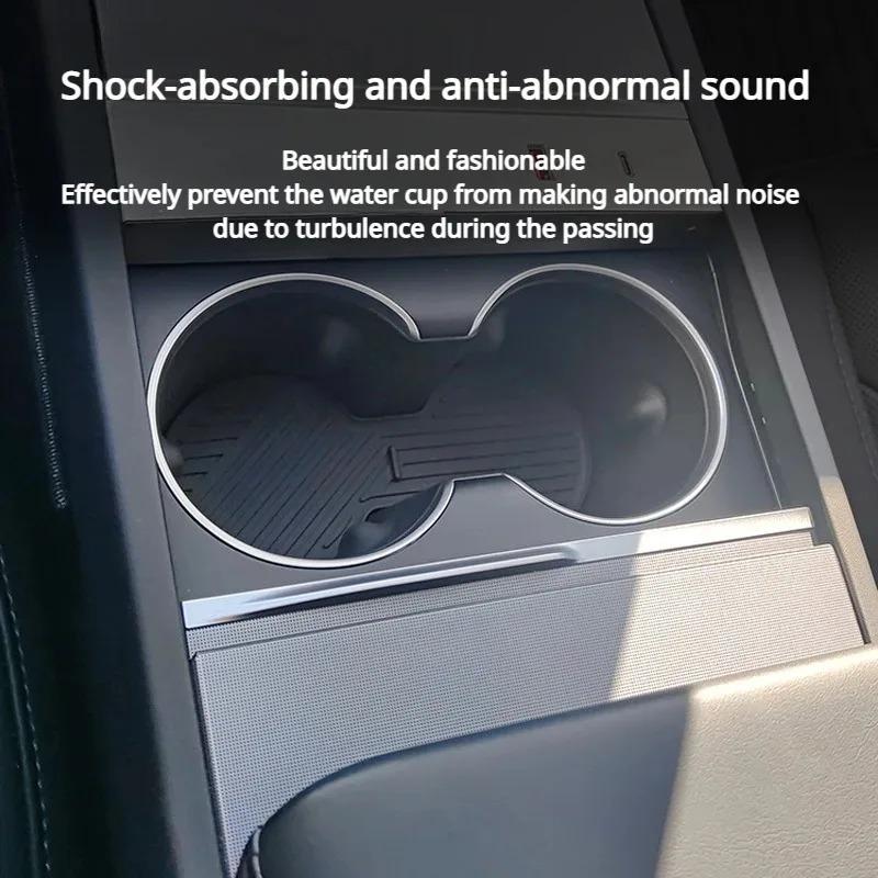 For Tesla Model Y Juniper/Model 3 Highland Central Control Water Cup Pad Silicone Drink Coaster Antiskid Cup Mat Accessories