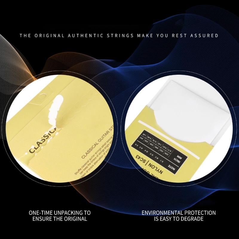 6Pcs Acoustic Guitar Strings Nylon Core Classical Guitar Strings Set .028-.043