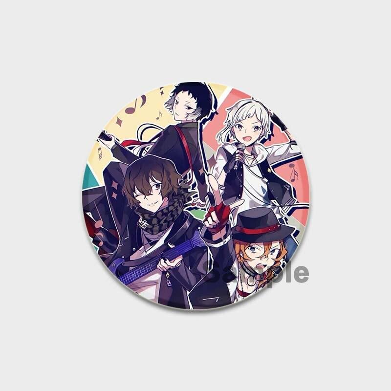 58 мм аниме булавка Bungo Stray Dogs нагрудные булавки Chuuya Ranpo Yosano акриловая брошь ручной работы из эпоксидной смолы значок ювелирный аксессуар для рубашки-сумки