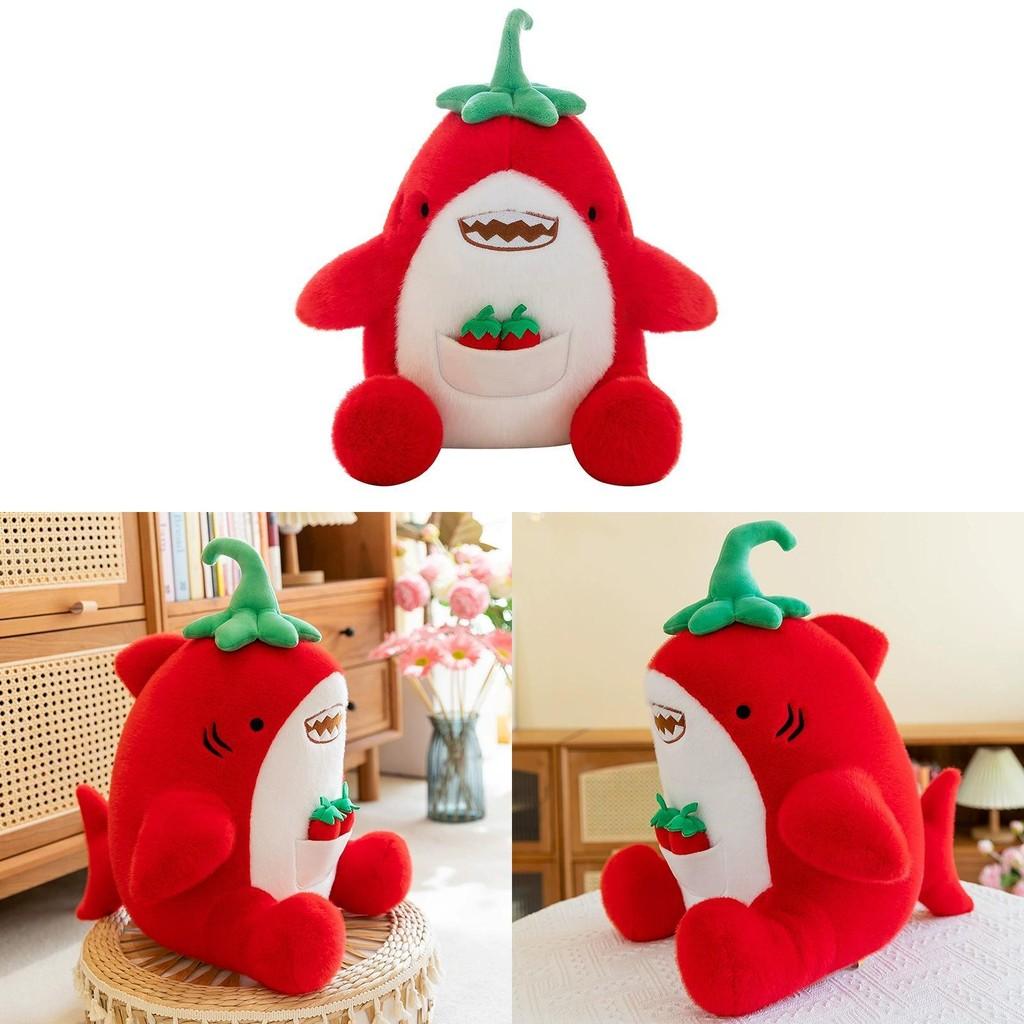 Креативная плюшевая кукла в виде акулы с перцем чили, подушка в виде морского животного, плюшевая игрушка в подарок