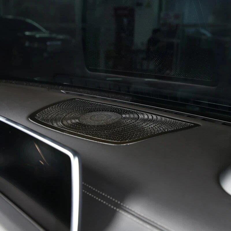 Aluminum Alloy Car Interior Instrument Panel Speaker Net Decoration For BMW 7 Series G11 G12 2017 2018 Auto Accessory