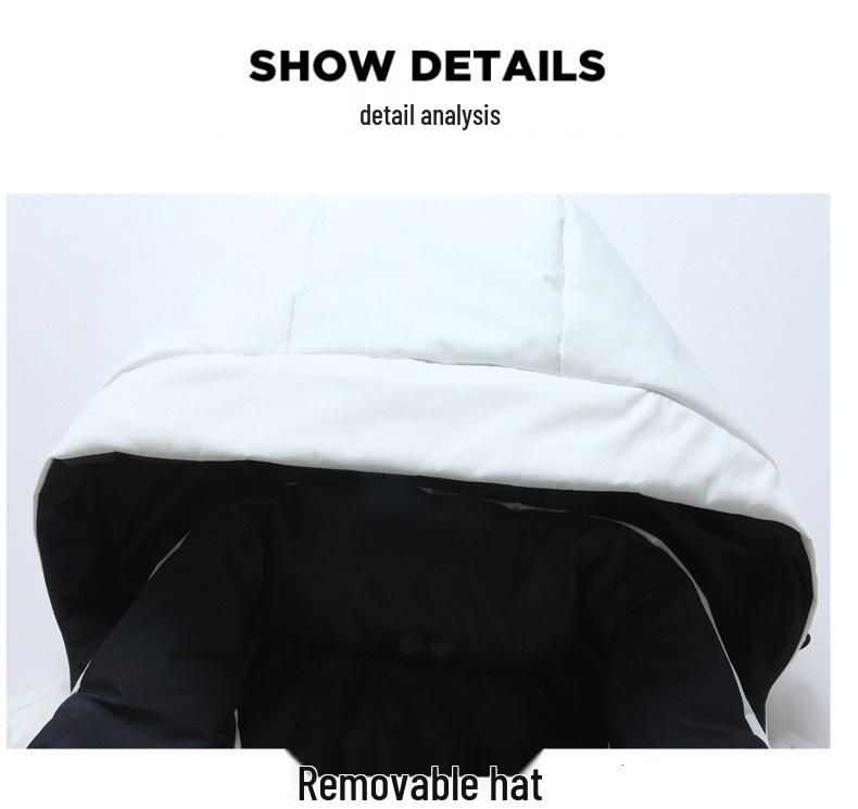 Мужская градиентная зимняя куртка на белом утином пуху - Толстая, теплая, модная студенческая куртка с капюшоном