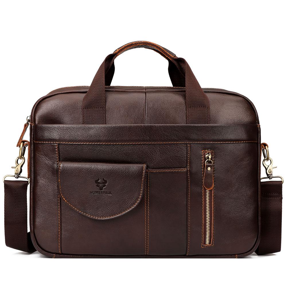 Мужской портфель из натуральной кожи, большая вместительная сумка для компьютера, спортивная сумка