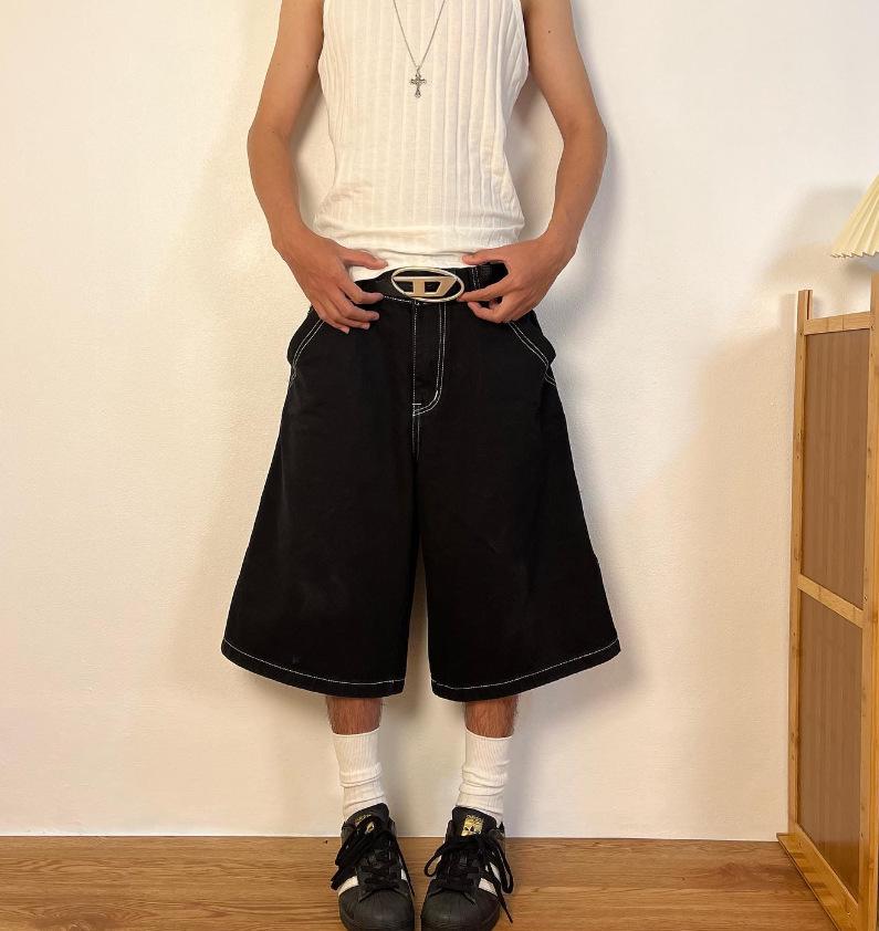 Европейские уличные джинсы JNCO с вышивкой, хип-хоп, свободные, широкие штанины