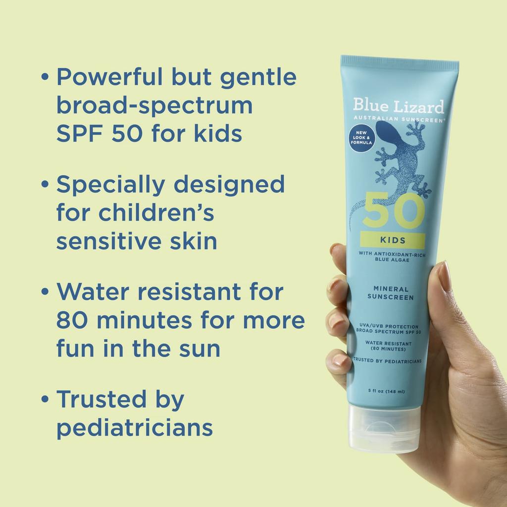 Blue Lizard Australian Sunscreen Детский минеральный солнцезащитный крем, SPF 50, 148 мл (5 жидких унций)