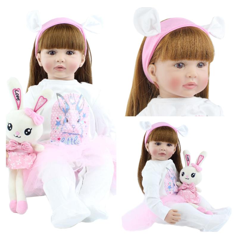 BZDOLL 60 см Мягкая силиконовая кукла Reborn, игрушки как настоящая виниловая принцесса для малышей, живая Bebe для девочек Bonecas, детский подарок на день рождения
