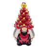 Lighted Christmas Gnome Tree Small Resin Faceless Old Man Christmas Tree Decoration for Holiday Home Office Room Tabletop Fireplace Decor