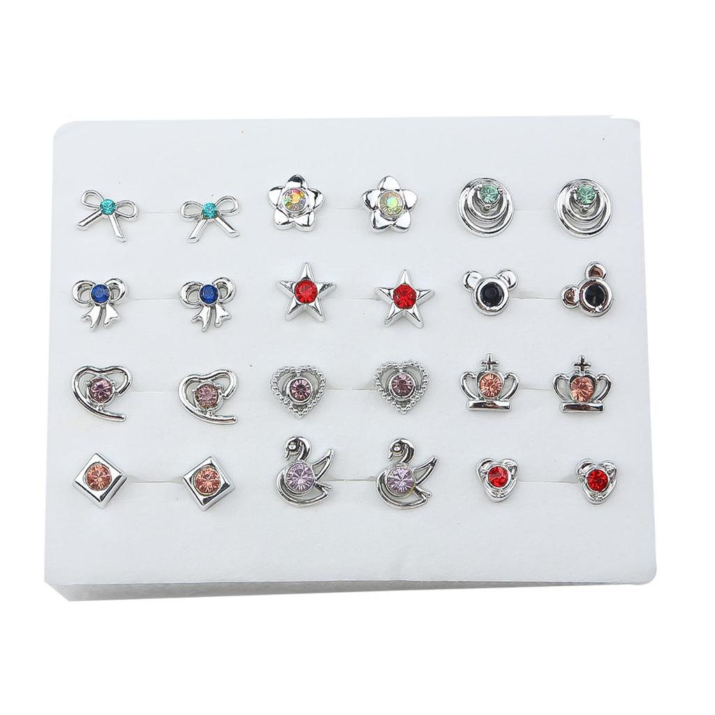 12Pairs Shiny Earring Stud Set Earring For Women Girl Earrings Jewelry