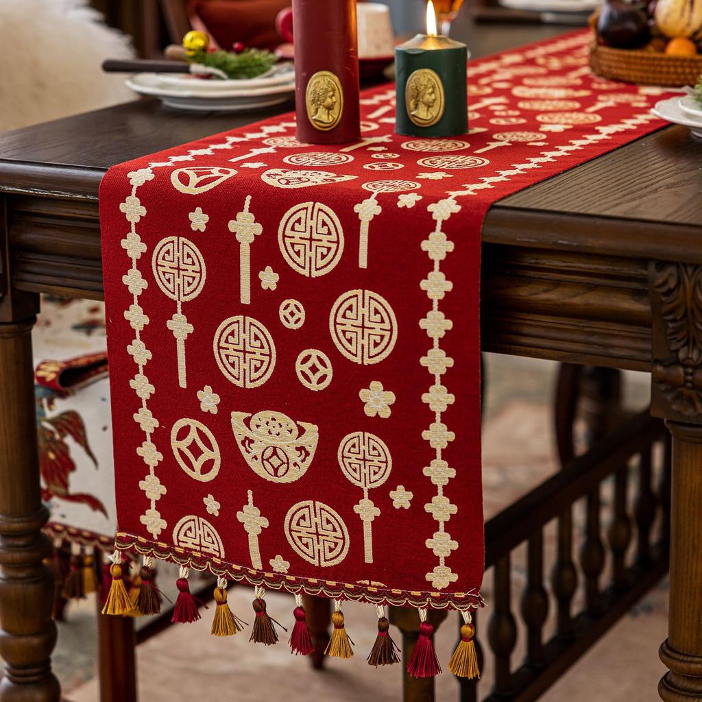 Cotton And Linen Tablecloth Rectangular Round Table Small Fresh Foreign Trade Coffee Table Cover Symmetrical Striped Tablecloth