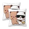 Bear And Panda Bubu Dudu Balloon 2 Pcs Square Pillowcase Pillow Cover Cushion Zip Decorative Comfort Throw Pillow For Bedroom