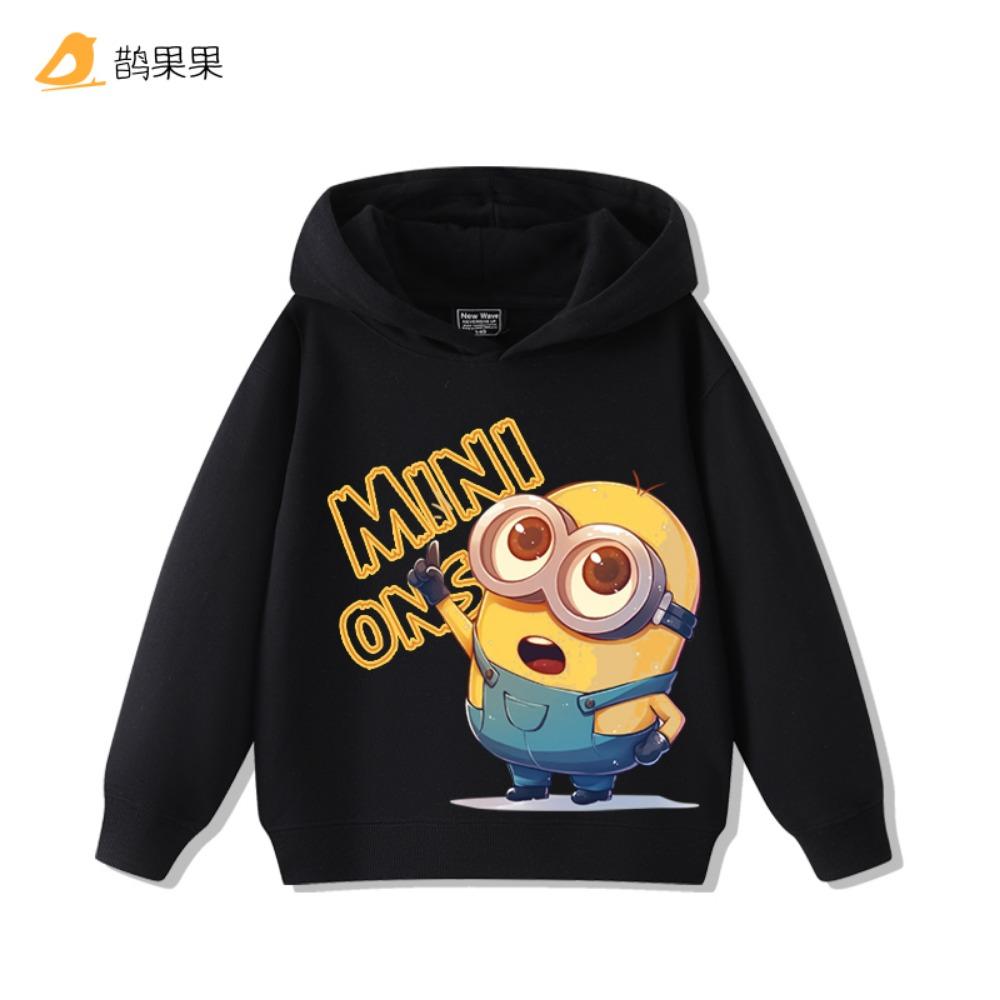 Minion Double-Sided Printed Children's Sweatshirt - Fall/Winter Boys' and Girls' Outdoor Loose Comfortable Hooded Top