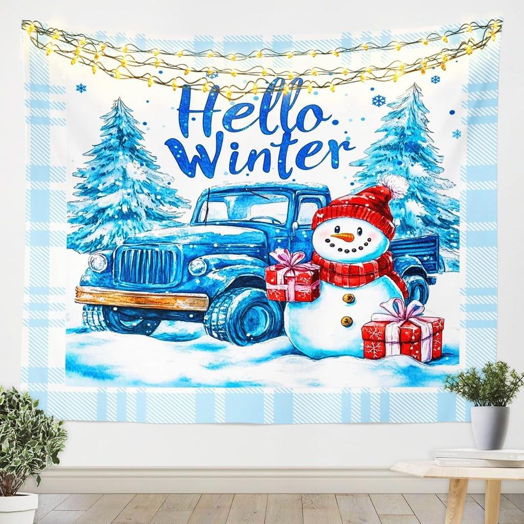 Рождественский Санта Клаус Настенный гобелен Рождественское настенное украшение Елка Настенное украшение Великолепная рождественская елка Камин Подарки