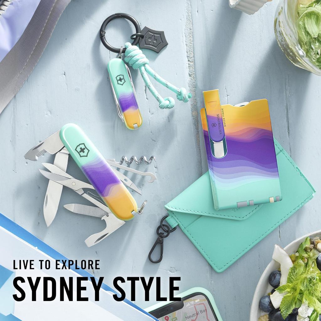 Live To Explore Key Ring Turquoise with Iconic Motif Folding Knife Disaster Prevention Goods Birthday Present Gift [Victorinox] [] 4.1895.S