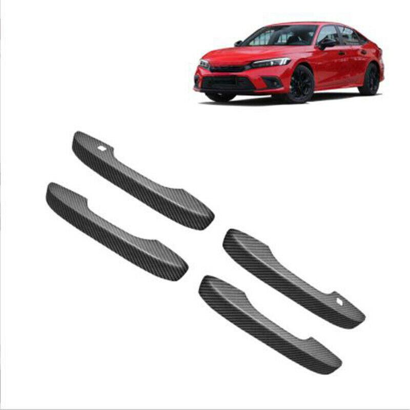 Carbon Fiber 4X Outer Door Handle Cover Trim For Honda Civic 2022 11th Gen