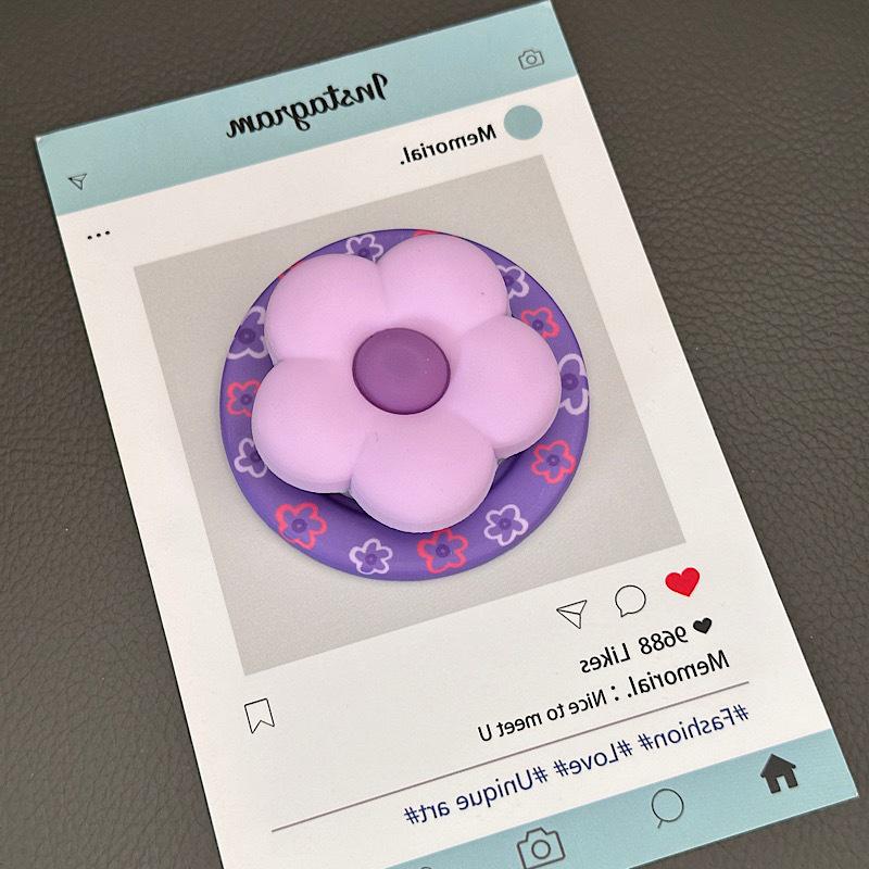 3D силиконовый цветок на магнитной подставке для телефонов MagSafe с сильным притяжением