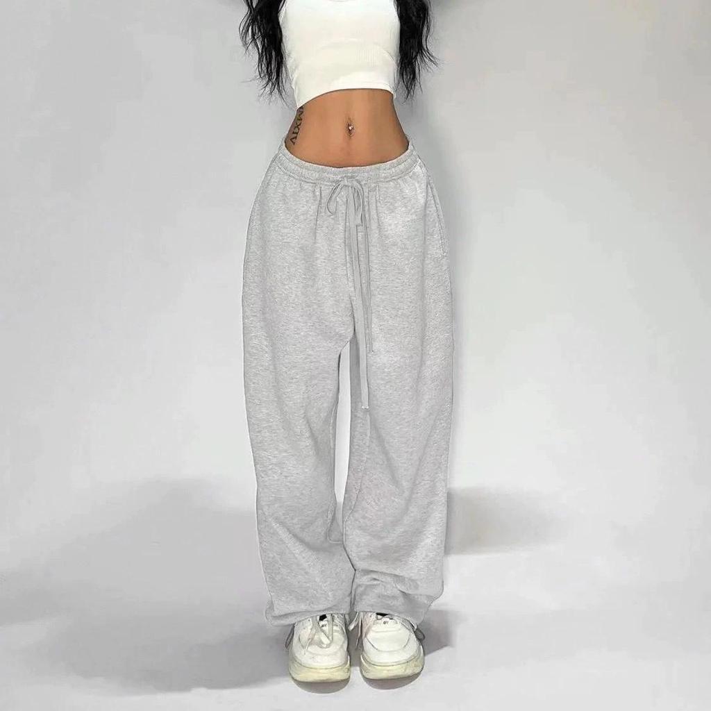 Women's 2025 Spring/Autumn Street Dance Casual Wide-Leg Sweatpants: Loose Fit, Straight-Leg Versatile Pants