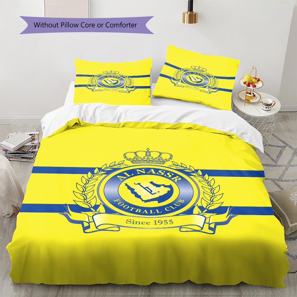 Al-Nassr Pattern Bedding,Quilt Set Quilt Cover Pillowcase Home Birthday Gift (1 * duvet cover + 2 * pillowcase, without core)