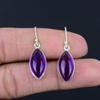 Серьги с натуральным аметистом и драгоценным камнем, твердое серебро 925 пробы, серьги-капли ручной работы, висячие серьги, ювелирные изделия, подарок на день Святого Валентина для близких