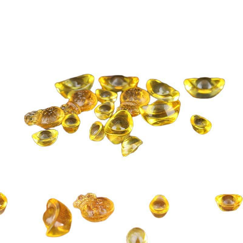 Декор для дома из золотистого глазурованного слитка: Желтый хрустальный стеклянный мешочек для благословения и рог изобилия