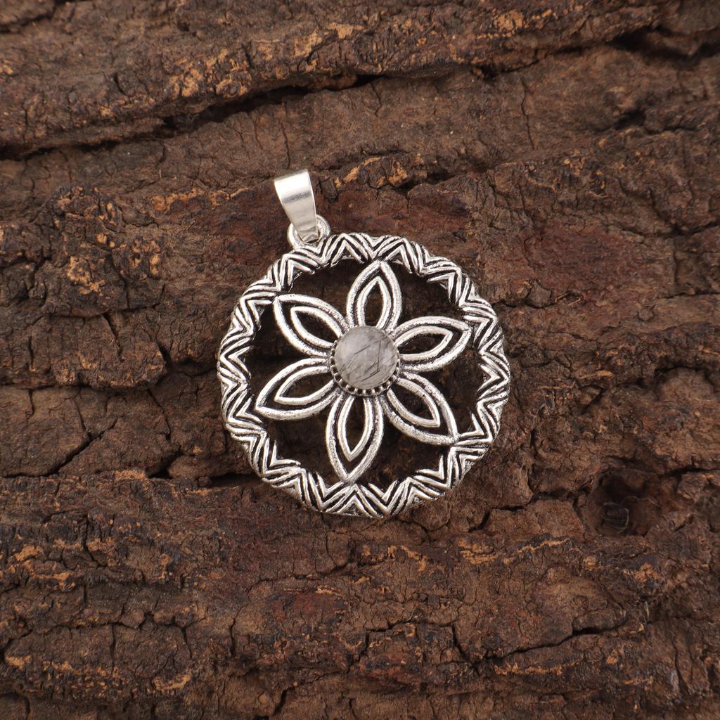 Подвеска из черного рутила, ювелирные изделия из цельного серебра 925 пробы с драгоценными камнями, подвеска ручной работы, на День благодарения