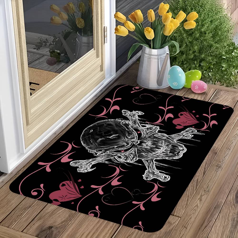 Horror Skull Gothic Bathroom Mat Retro Multiple Choice Living Room Kitchen Rug Non-Slip Bedside Mats