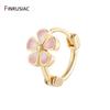 Новые Модные Серьги-Кольца из Латуни с Покрытием 14K Золотом, Цветок, Эмаль для Женщин, Капающее Масло, Серьги-Хугги, Украшение для Девичьей Вечеринки, Подарок