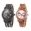 BOBO BIRD Pair Wooden Watches with Gift Box, Analog, Japanese Quartz Movement, Chronograph, Lightweight, Date Display, Stopwatch, Men's, Women's, Coup