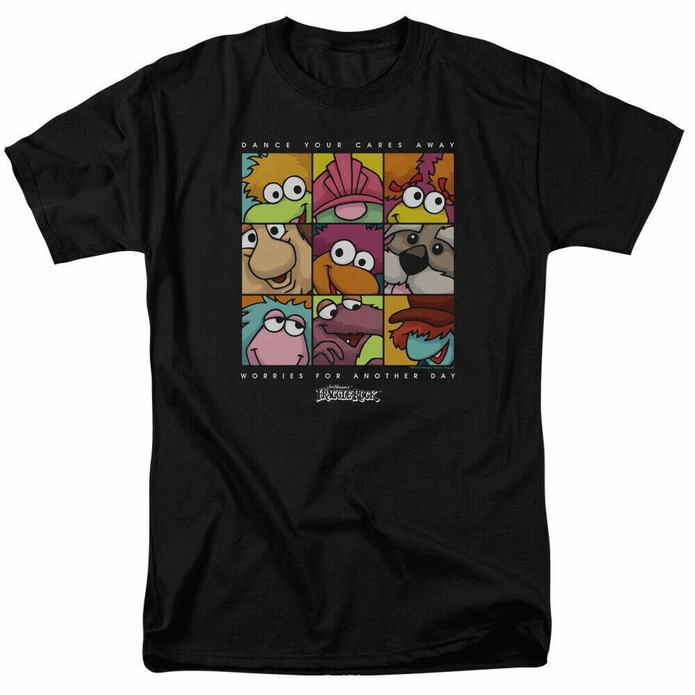 Fraggle Rock Squared T-shirt Mens Licensed Classic TV Show Black