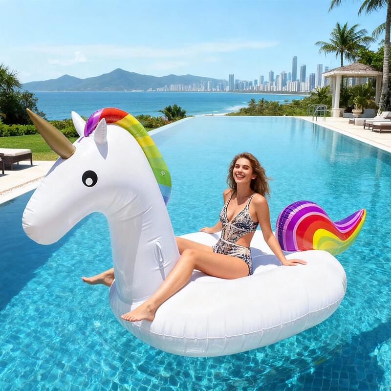 White Swan Inflatable Floating Lounge with Sunshade