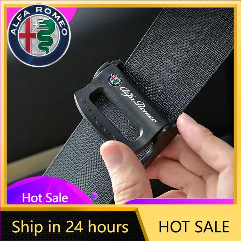 Car Stickers For Alfa Romeo 2PCS Car Safety Belt Clips Adjustable Seat Belt Buckle Fixing Clip For Alfa Romeo Giulia Stelvio MiT