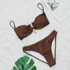 Бикини Para Praia Коричневое Сексуальное Push Up Женское 2026 Купальник Металлический Бандо Тонга Бикини Бразильский Купальник Женский Купальный Костюм