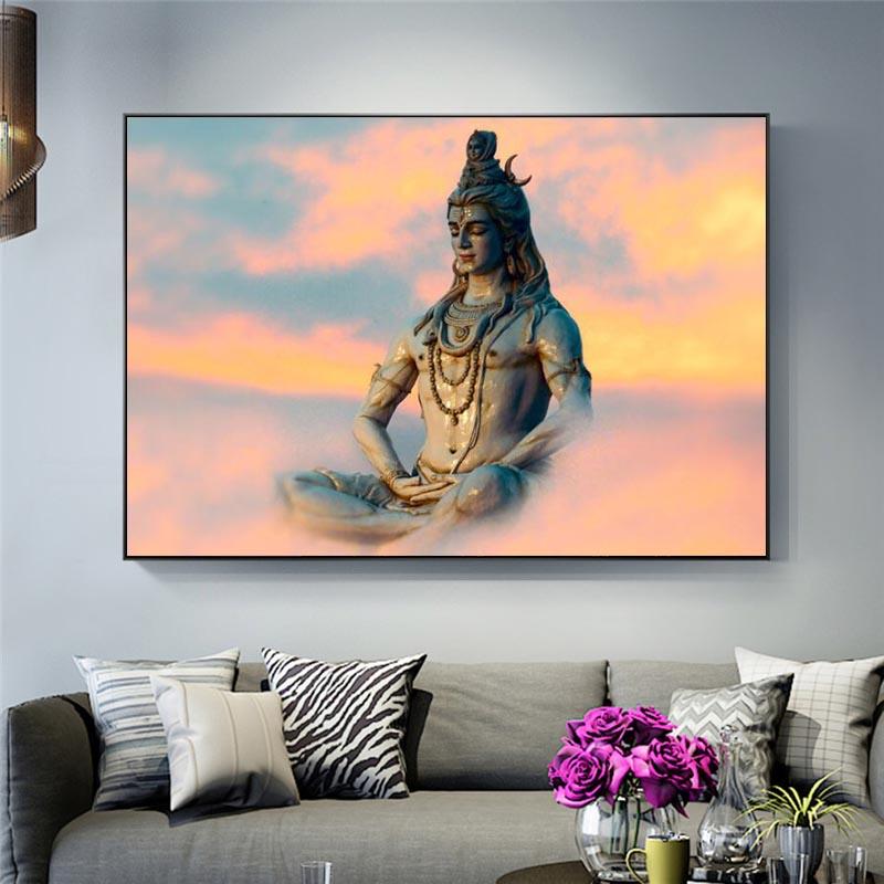Lord Shiva Wall Art Canvas Paintings Hindu Gods Home Decorative Canvas Art Prints Hinduism Art Pictures For Living Room Cuadros