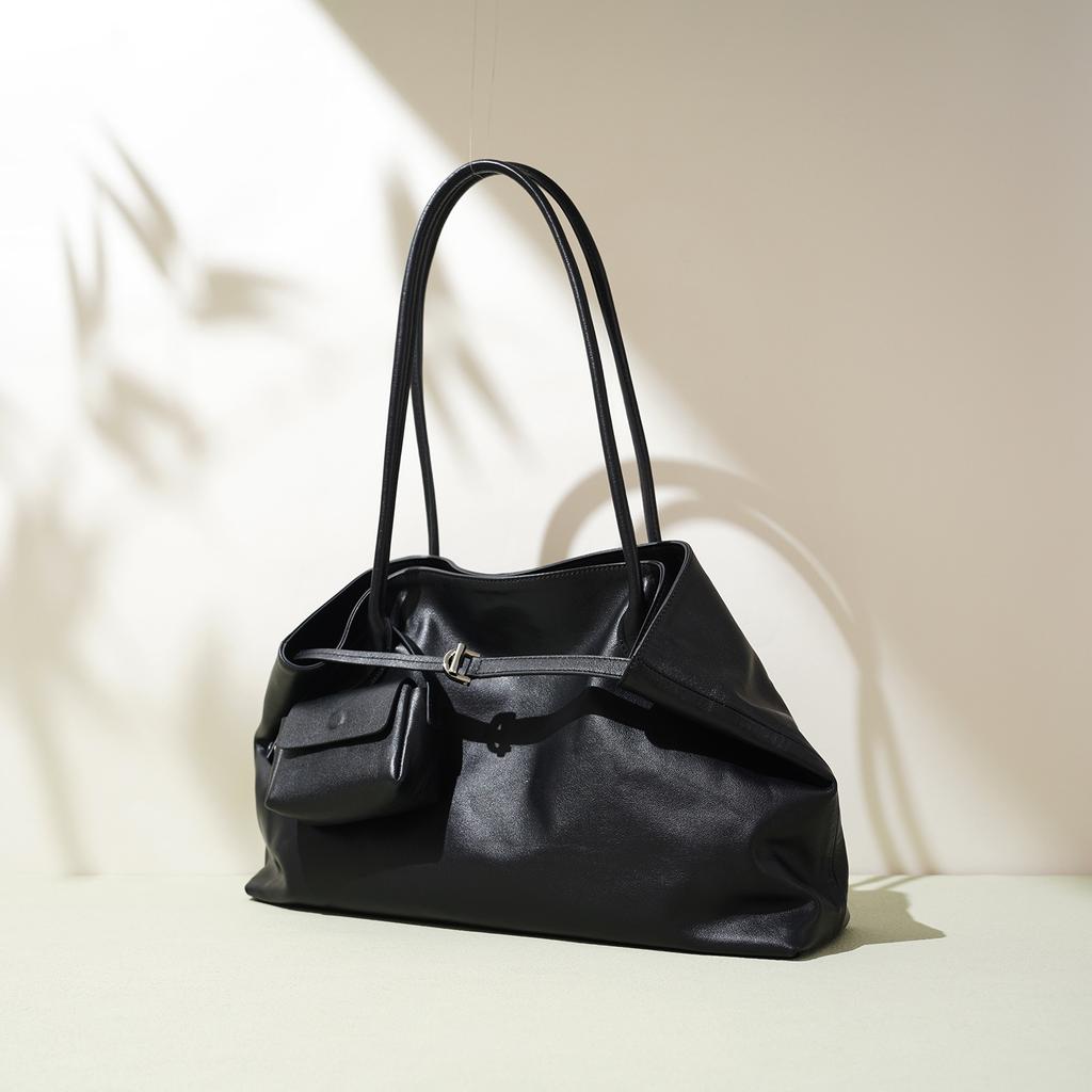 2026 New Fashion Women Shoulder Bag, Niche Design Genuine Leather Tote Bag Large Capacity Casual Commute Handbag for Daily Use