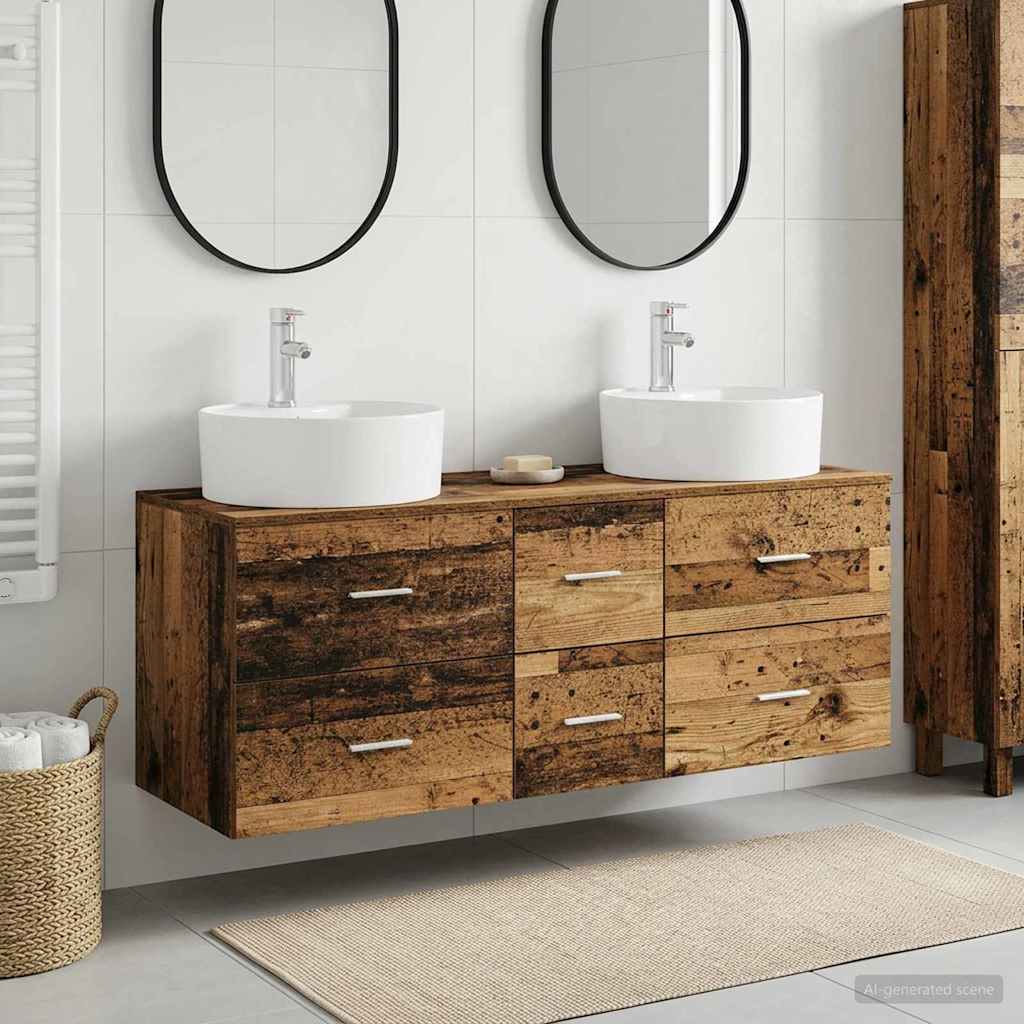 Bathroom Furniture Set 3 pcs Reclaimed Wood 49.5 x 44.5 x 65 cm