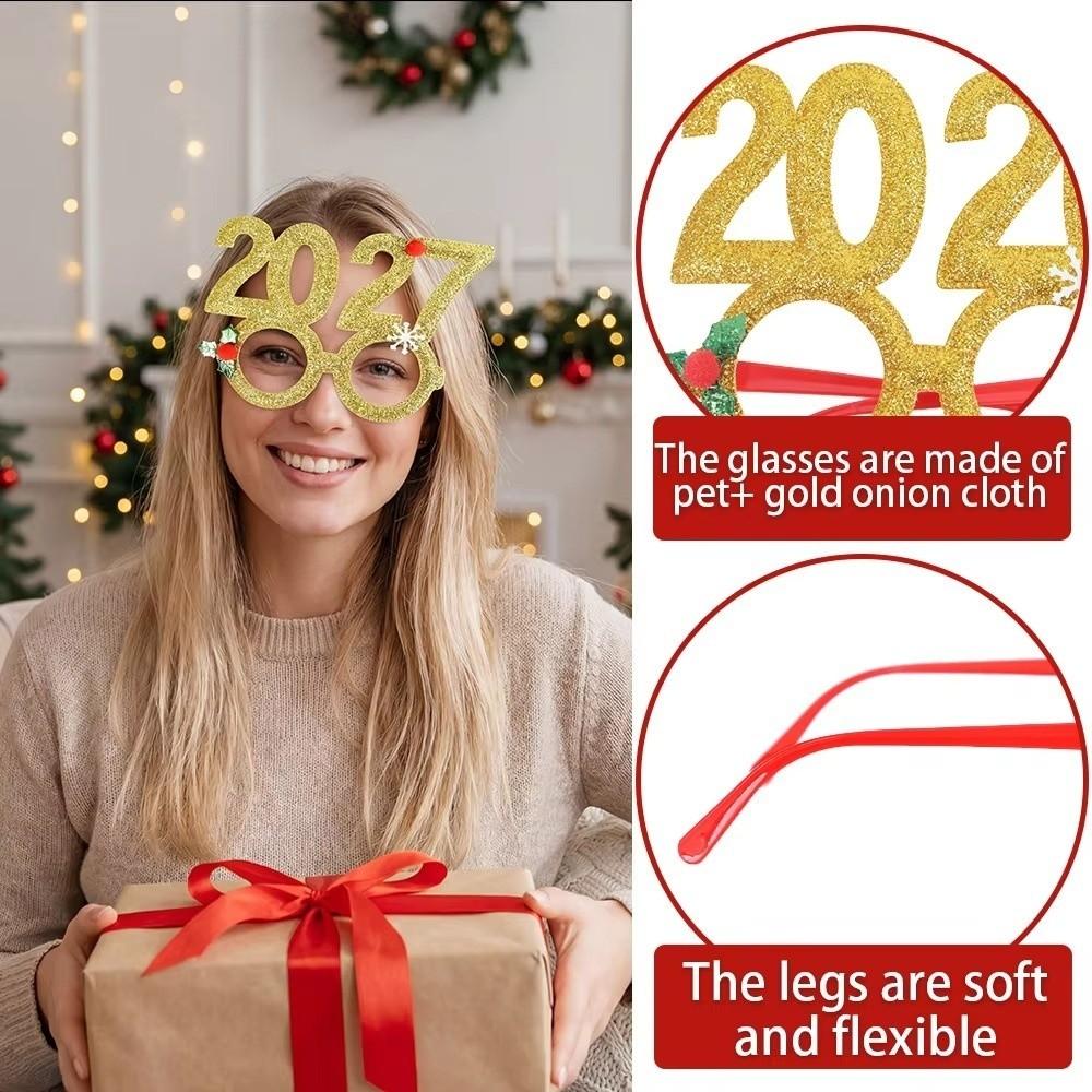 Cute 2027 Happy New Year Headband Sequin Star Strip Headwear Christmas Headpiece Masquerade Party
