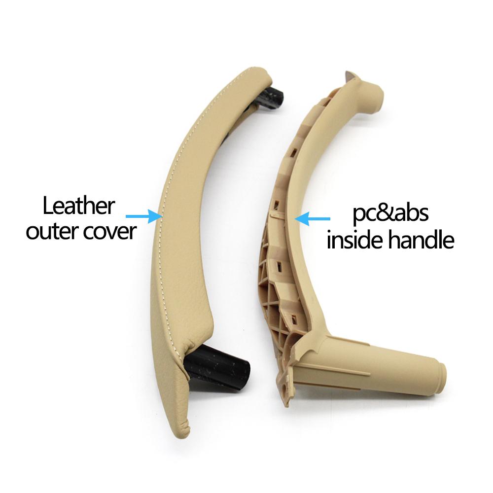 Ручка для внутренних пассажирских дверей с левым рулем и правым рулем с кожаным внешним чехлом для BMW X5 X6 E70 E71