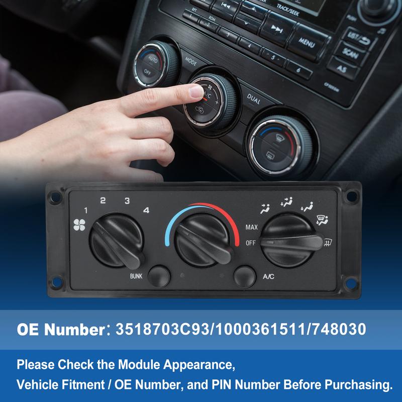 3518703C93 HVAC A/C Heater Climate Control Switch Panel Module for International 9200 9400 9900 5600I HX515 HX620 2000-2021