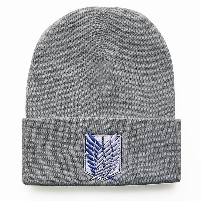 Wings of Freedom Anime Attack on Titan Embroidered Knit Hat Woolen Hat Warm Student Hat Unisex Cold Weather Hat