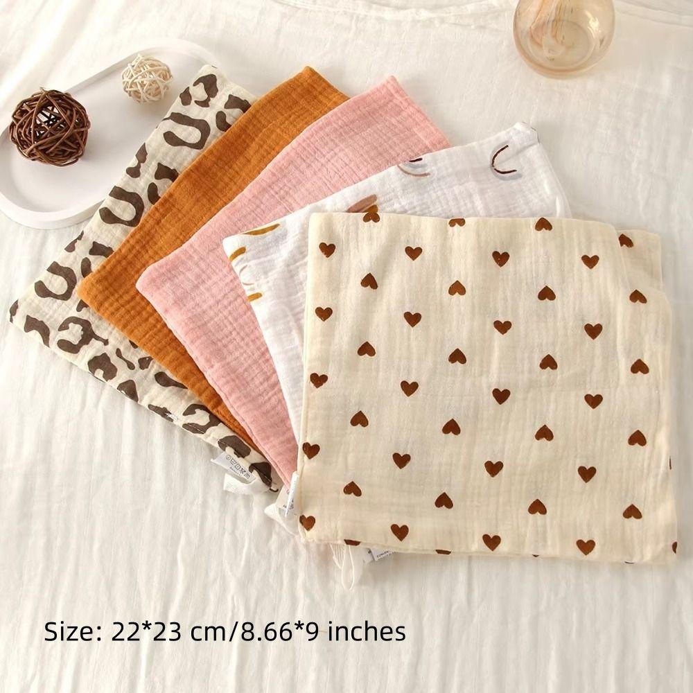 3/5Pcs Soft Baby Cotton Washcloth 6-Layer Pure Cotton Square Towels Newborn Burp Cloth