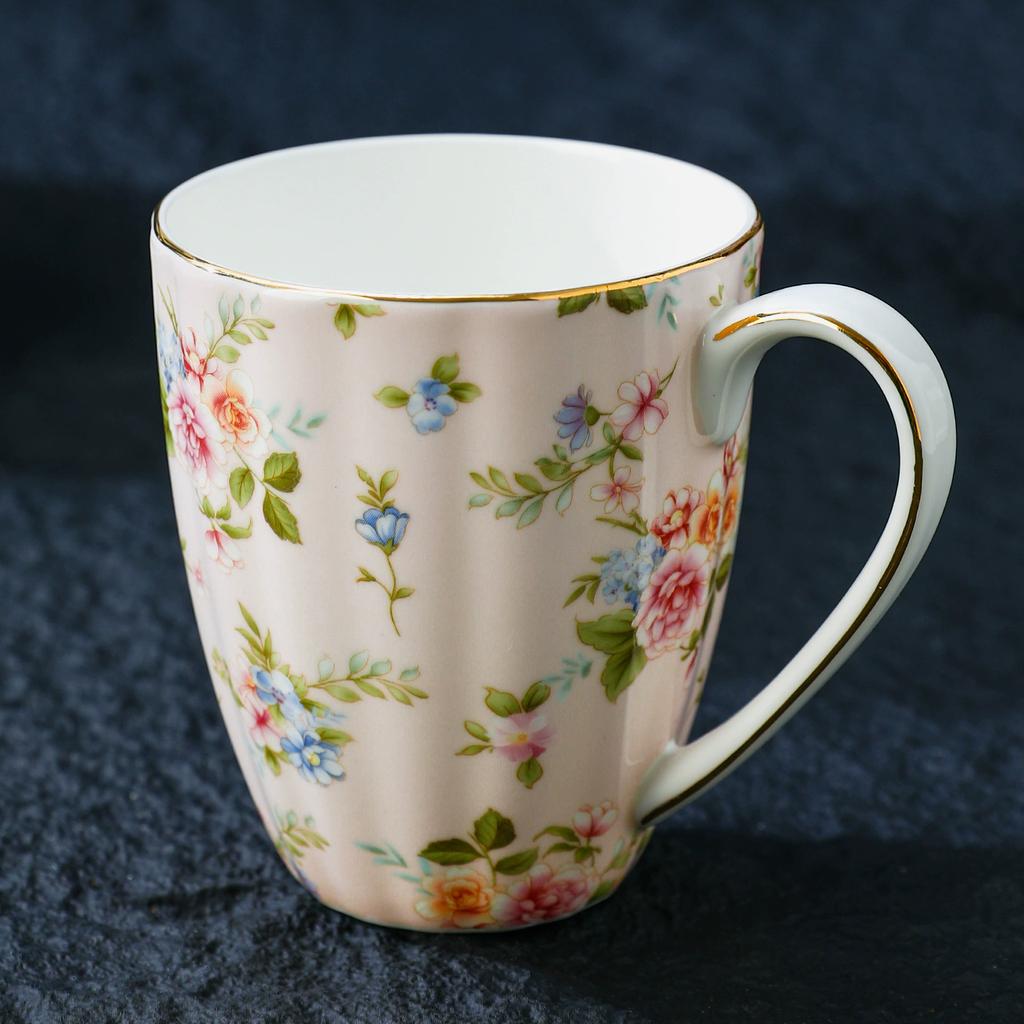 Vintage Floral Bone China Coffee Mug European Retro Rustic Tea Cup European English Afternoon Tea Mugs