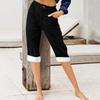 Fashion Pants For Women Solid Color Cotton Linen Fashion Loose High Waist Casual Cropped Pants