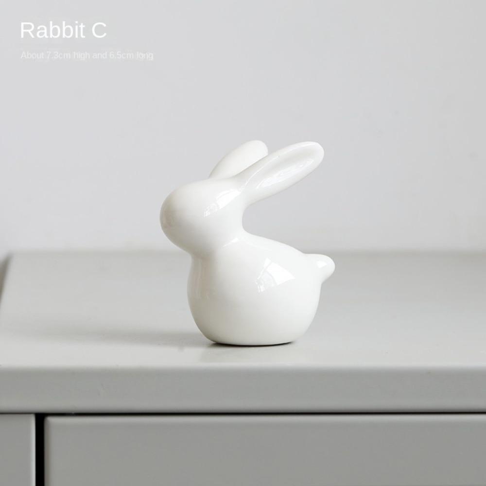 Керамическая скульптура кролика, маленькое пасхальное украшение, симпатичные фигурки пасхального кролика, пасхальные