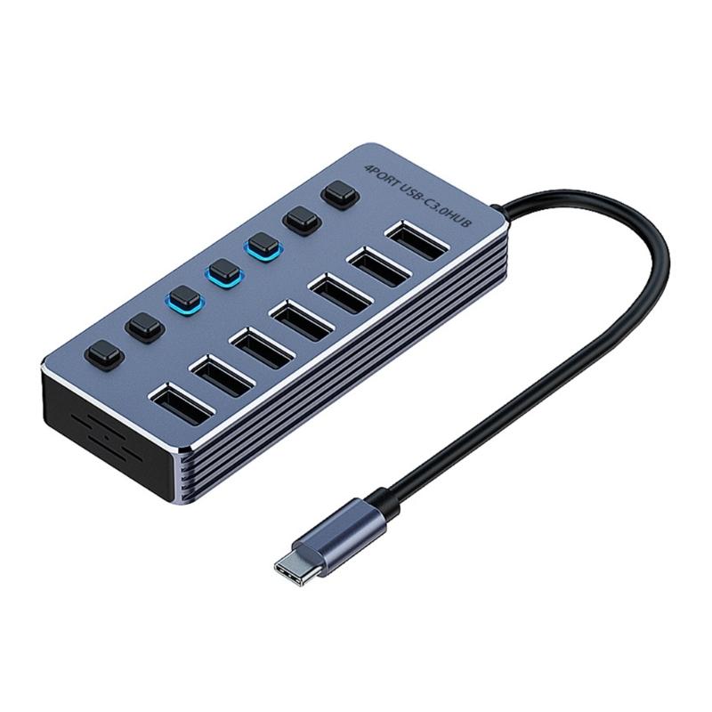 Адаптер-док-станция USB3.0 с 4/7/10 портами 5 Гбит/с DC2V для быстрой передачи данных и зарядки устройств
