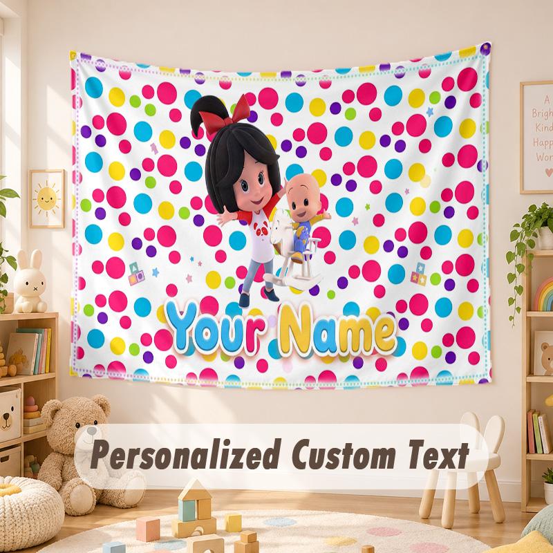 Custom Name Text Tapestry,Cleo & Cuquín Boho Wall Hanging, Decorative Backdrop Tapestry For Room