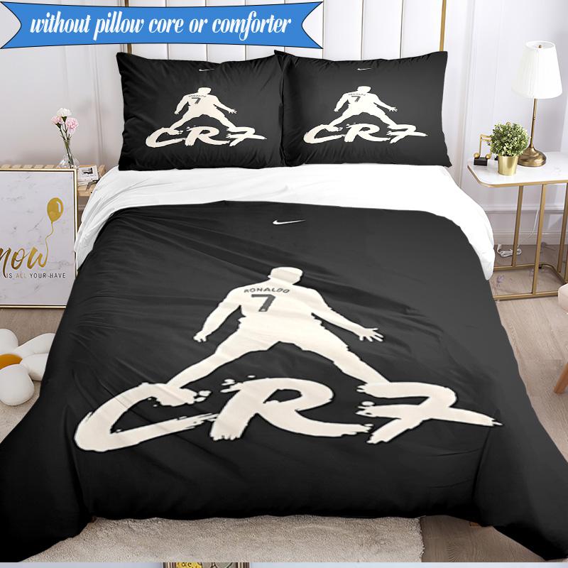 3PCS Real Madrid Legend Bedding Set 2D Printing (Includes 1 Duvet Cover + 2 Pillowcases Coreless), Bedroom decor,Fan gift